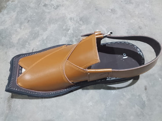 Classic Brown Leather Peshawri Sandals – Perfect for Eid and Special Occasions